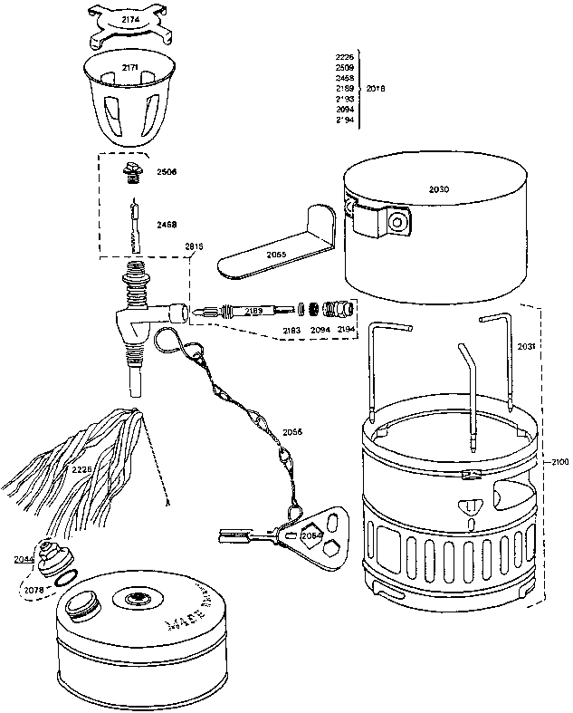 Optimus 123R Climber exploded view